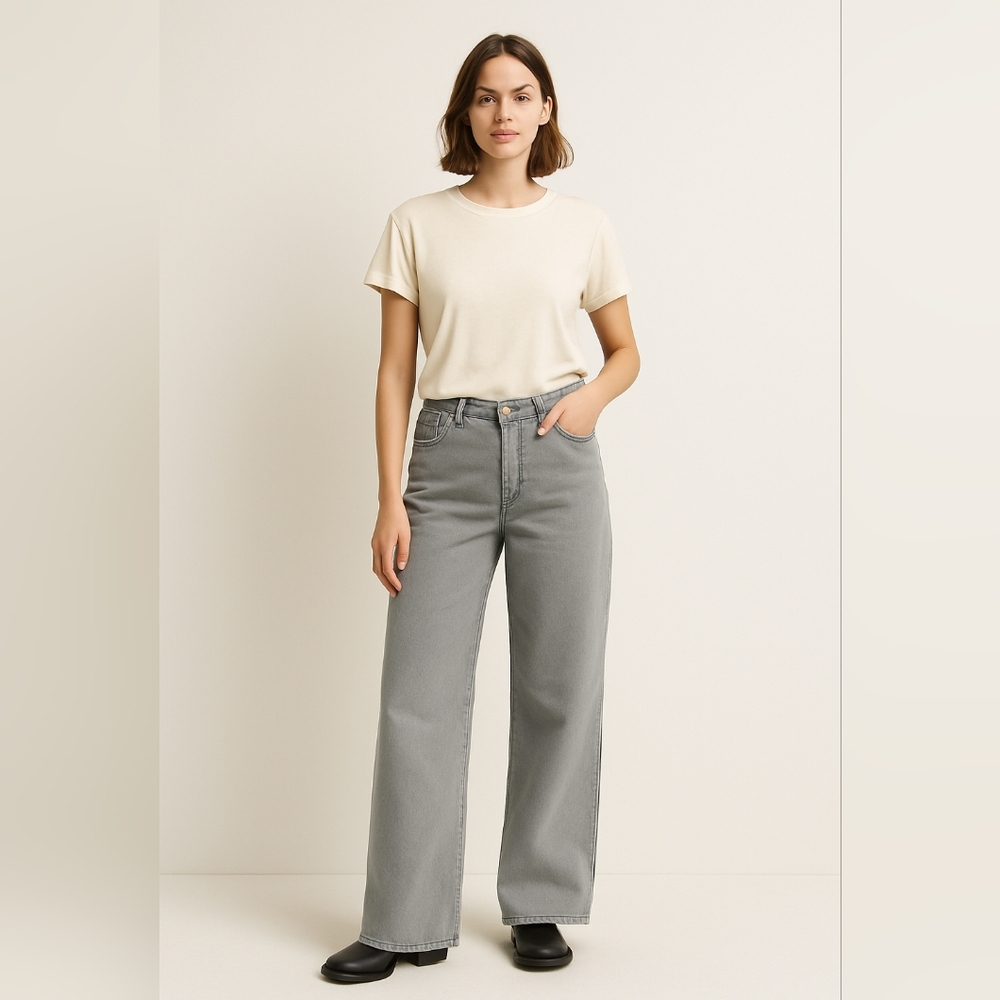 Zara Women's Gray Flare Jeans